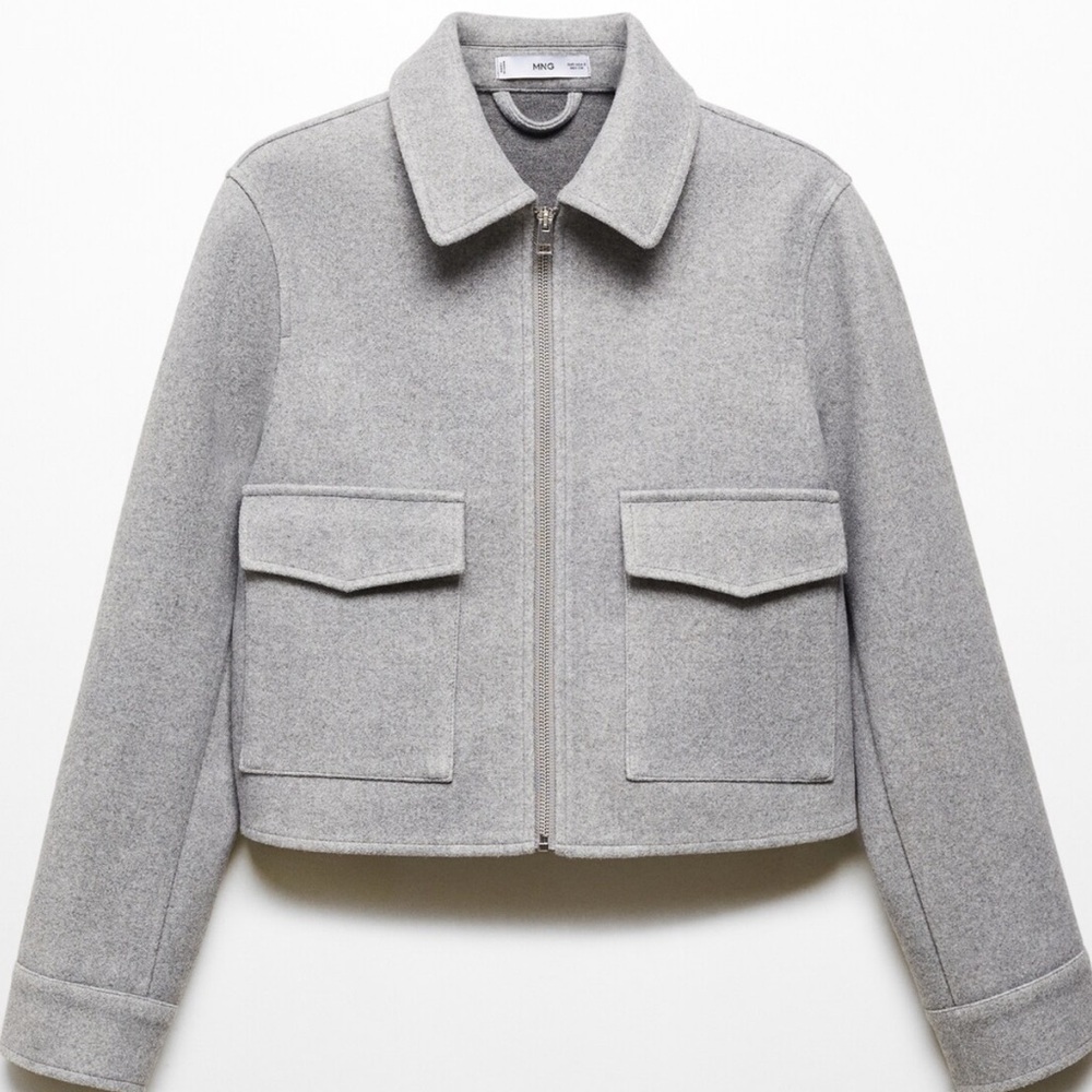 MANGO- CROP ZIP SHACKET